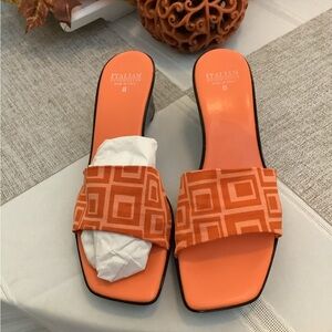 Italian Shoemakers Orange Slide Sandals